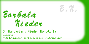 borbala nieder business card